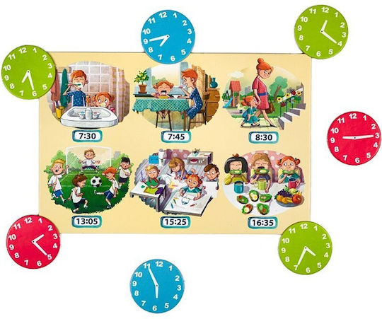 Ramiz Captain Science Clock Educational Time Learning Game made of Wood for 1-4 Years Old