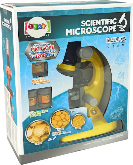 Microscope For The Scientist Educational Set 100x 400x 1200x Микроскоп за 8+ години Години Жълт