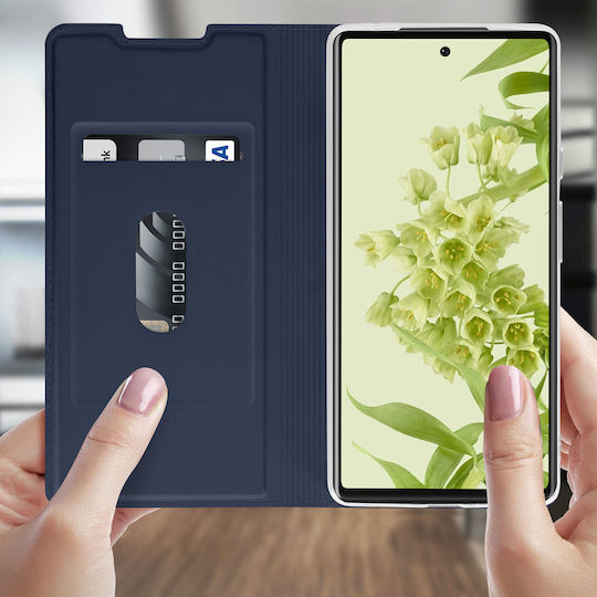 Carcasă Google Pixel 6 cu suport pentru carduri, funcție de stand, finisaj satinat, albastru închis