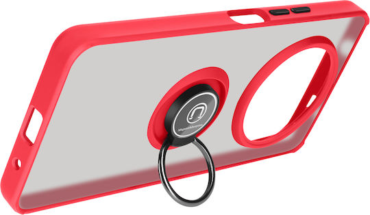 Avizar Ring Case Redmi A3 Shockproof Magnetic Compatible Stand Function Red