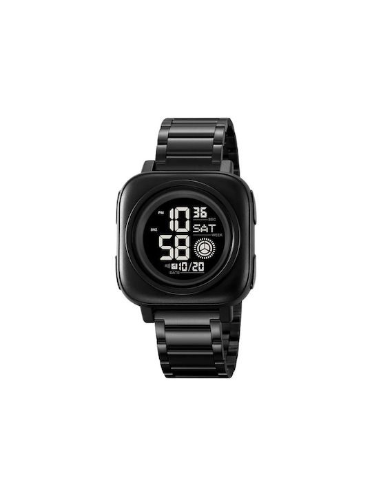 Skmei Digital Watch Battery with Black Metal Bracelet