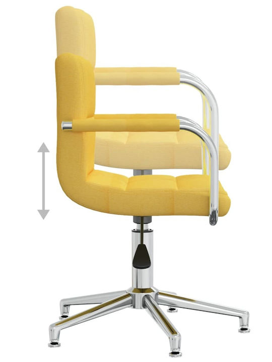 Rotativă Scaun Vizitator cu Brațe în Culoare Galben 48x47x74.5cm 1buc