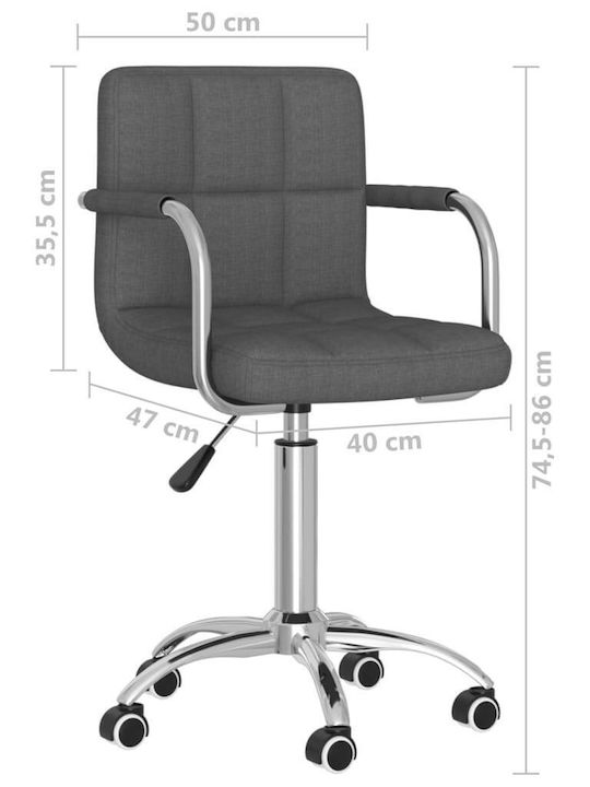 Rotating Chair Visitor with Arms & Wheels in Gray Color 50x47x74.5cm 1pcs