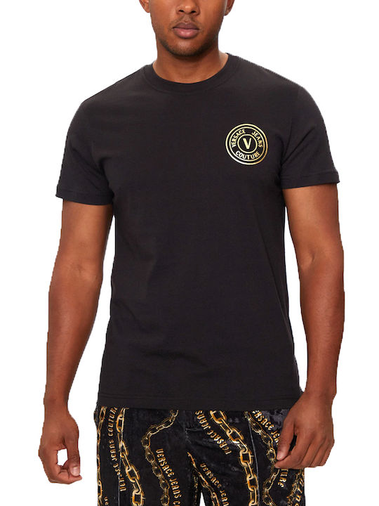 Versace Herren T-Shirt Kurzarm Μαυρο- Χρυσο