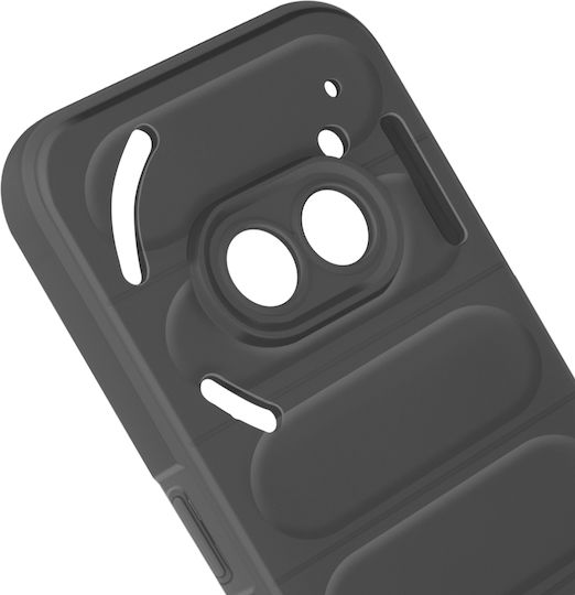 Avizar Case Nothing Phone 2a Textured Silicone Embossed Design Black