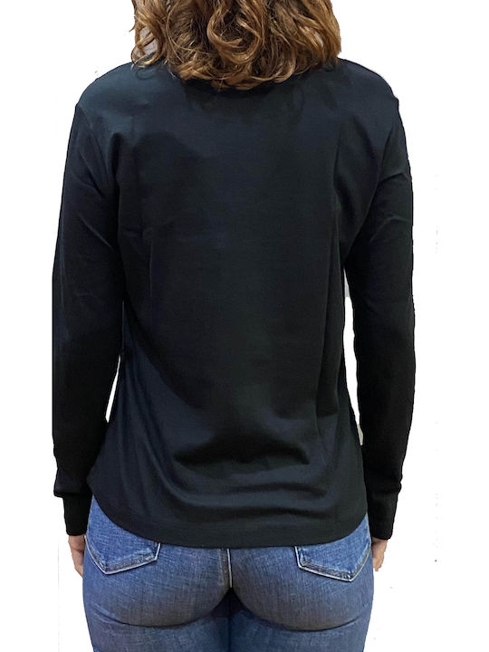 Damen Bluse Langärmelig Black