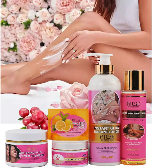 Organic Rose Whitening Kit Skin Glowing Reduce Dark Spots 5 In 1 Set