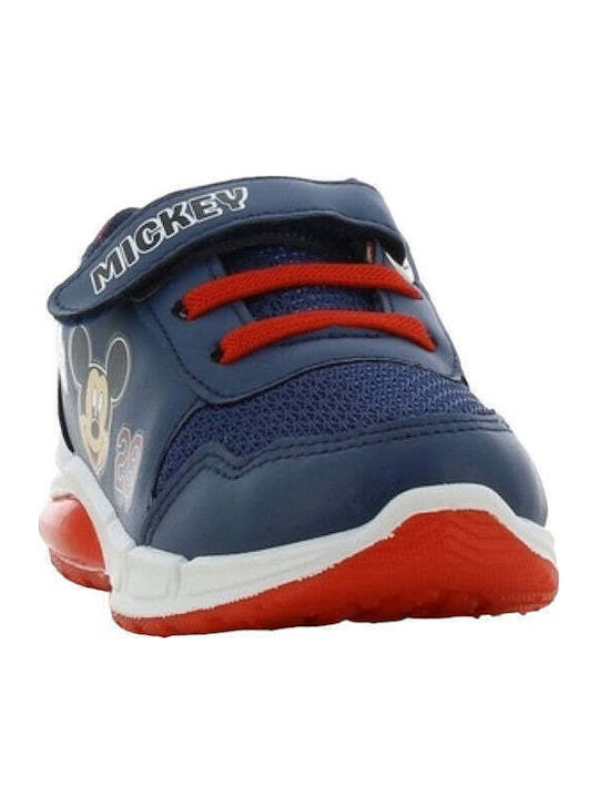 Mickey Mouse Kinder Sneakers Anatomisch mit Klettverschluss & Lichtern Blau