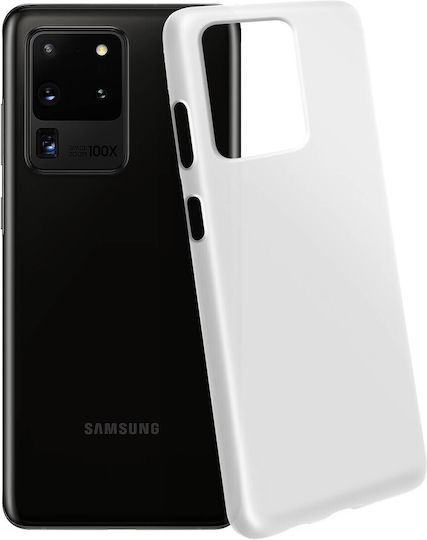 Silicone Case Glossy & Matte Back Cover Samsung Galaxy S20 Ultra White