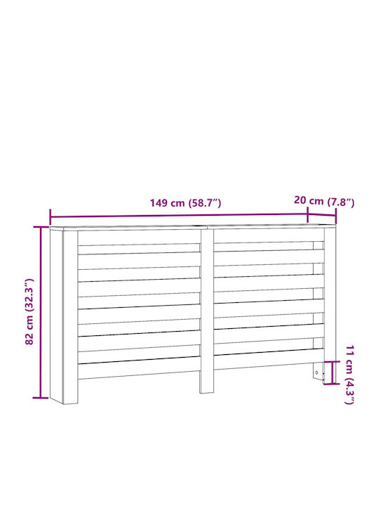 vidaXL Калориферно Капаче от ПДЧ Сиво 149x20x82см