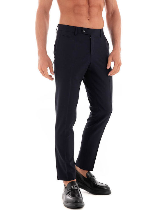 Trousers Elastic in Slim Fit Dark Blue