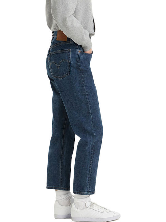 501 Original High Waist Women's Jean Trousers in Straight Line Blue