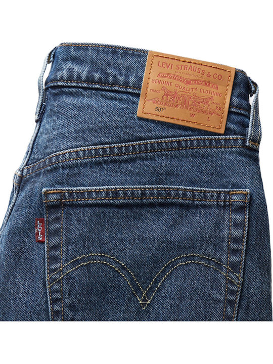 501 Original High Waist Women's Jean Trousers in Straight Line Blue