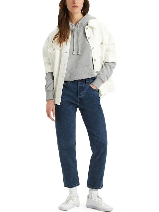 501 Original High Waist Women's Jean Trousers in Straight Line Blue
