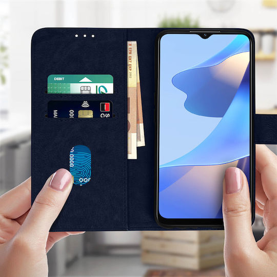 Case Oppo A16 A16s Clamshell Wallet Function Video Stand Dark Blue