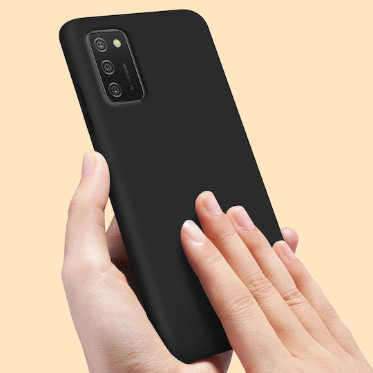 Back Cover Samsung Galaxy A02s Semi-rigid Silicone Soft-touch Finish Black