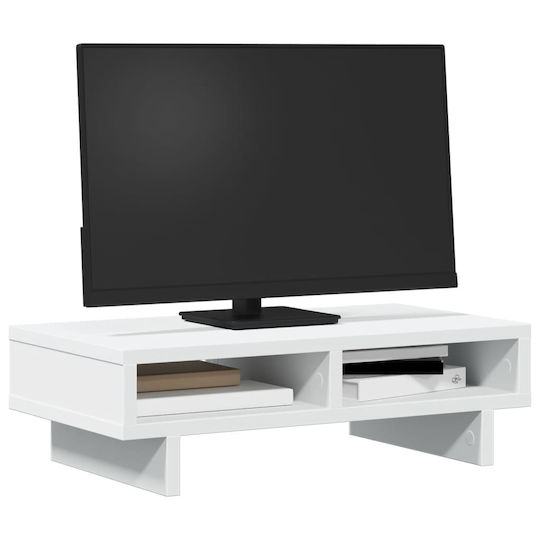 vidaXL Desktop Stand Monitor Composite Wood White (854742)