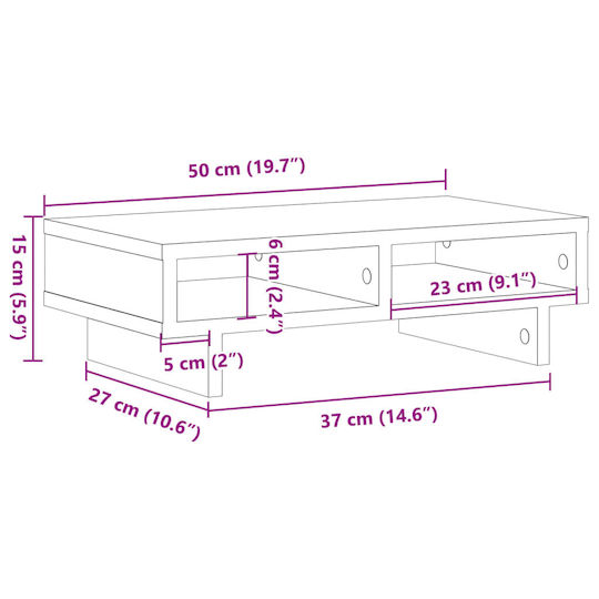 vidaXL Schreibtisch Halterung Monitor Handwerker-Eiche Braun (854750)