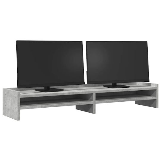 vidaXL Desktop Stand for 2 Monitors Chipboard Gray (854727)