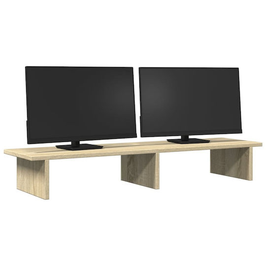 vidaXL Desktop Stand for 2 Monitors Sonoma Oak Brown (854708)