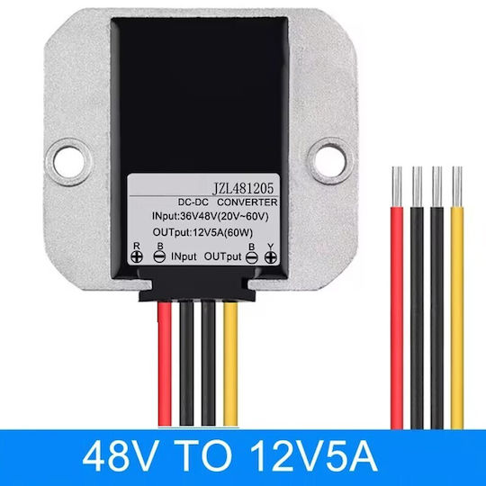 Jzl481205 Dc-dc 48v 12v 5a 60w Step-down Μετατροπέας