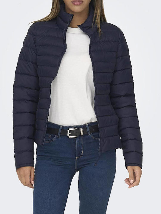 Only Kurz Damen Puffer Jacke für Winter Night Sky Dark Blue