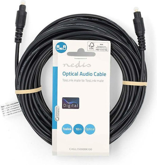 Nedis Optisches Audiokabel TOS männlich - TOS männlich Schwarz 10m (CAGL25000BK100)