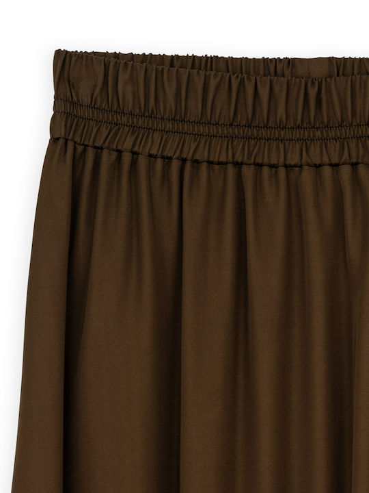 Philosophy Wear Satin Maxi Skirt Brown