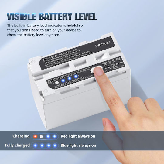 Viltrox NP-F970 Battery 6600mAh USB-C Charging Port