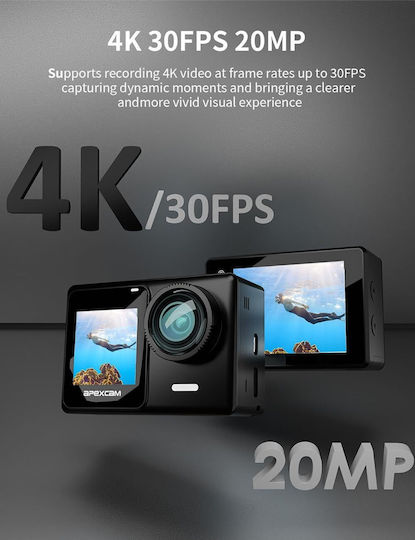 PRO X70 PRO Action Camera 4K Ultra HD Υποβρύχια με Οθόνη και Wi-Fi Μαύρη