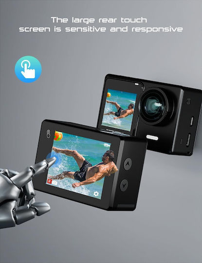 PRO X70 PRO Action Camera 4K Ultra HD Υποβρύχια με Οθόνη και Wi-Fi Μαύρη