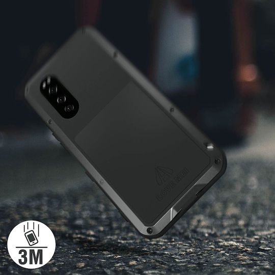 Love Mei Waterproof Case for Sony Xperia 5 Rain-Free Tempered Glass Powerful Black