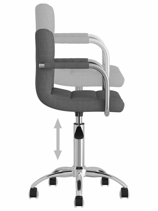 Rotating Chair Visitor with Wheels in Gray Color 50x47x74cm 1pcs