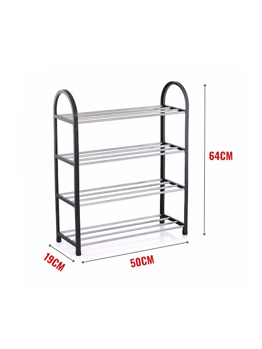 Metallic Shoe Organizer Gray 50x19x64cm