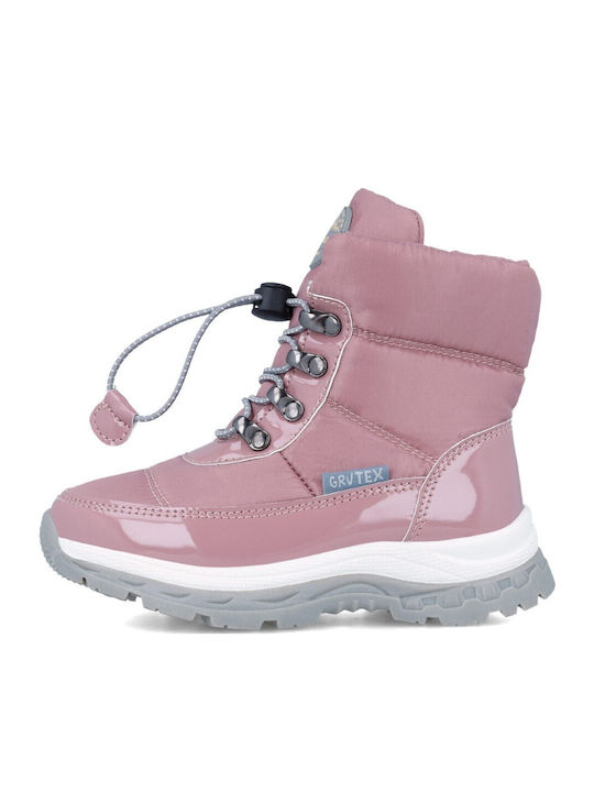 Kinder-Schneestiefeletten mit Schnürsenkeln Rosa