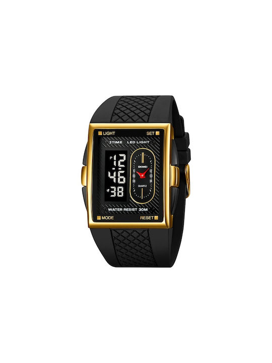 Skmei Analog/Digital Watch Battery with Metal Bracelet Black/Gold/Black