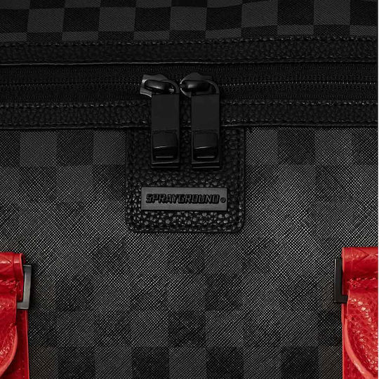 Sprayground Raceway 3 Sack Voyage Black with Wheels made of Artificial Leather L50xW25xH30cm