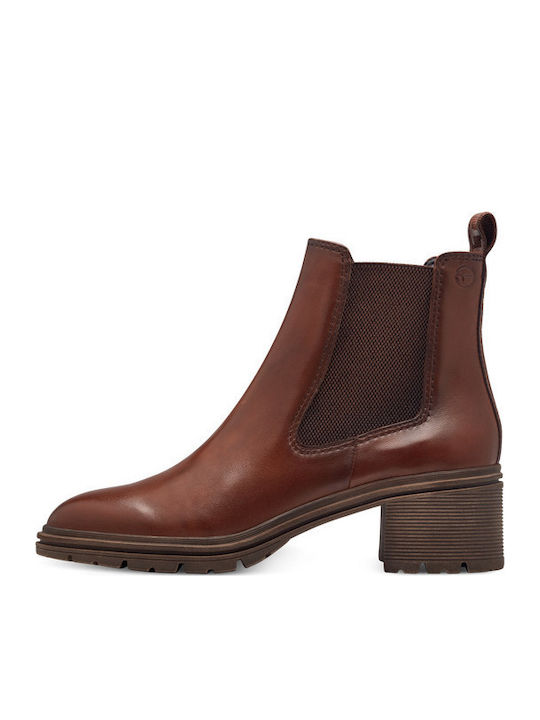 Leather Women's Ankle Boots Tabac Brown