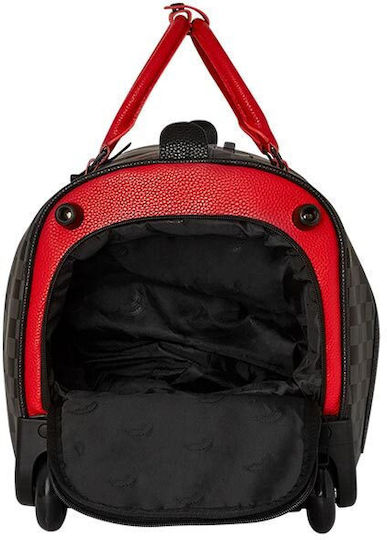 Sprayground Raceway 3 Sack Voyage Black with Wheels made of Artificial Leather L50xW25xH30cm