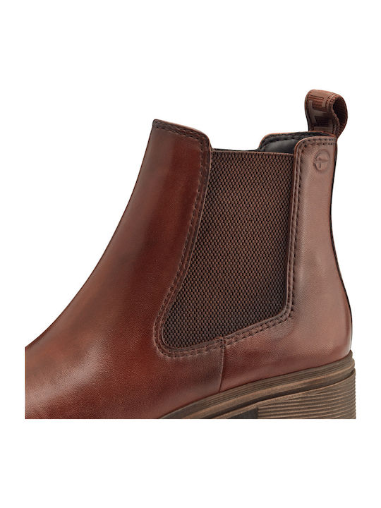Leather Women's Ankle Boots Tabac Brown