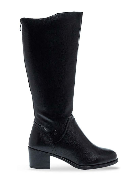 Damenstiefel mit mittlerem Absatz Schwarz