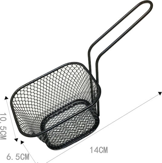 Tpster Deep Fry Basket Serving Basket Metallic with Dimensions 14x10.5x6.5cm 1pcs