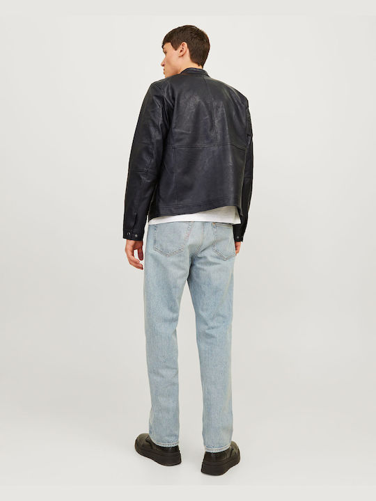 Jack & Jones Biker Faux Leather Jacket Black