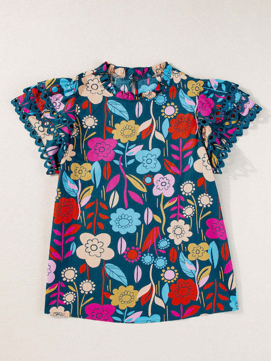 Amely Women's Blouse Short Sleeve Floral Multicolour