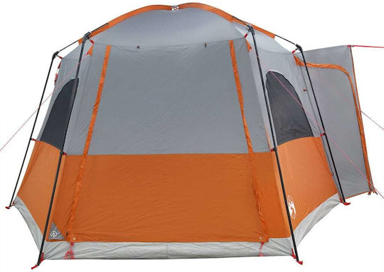 vidaXL Camping Tent Gray for 4 People 410x357x222cm Grey/Orange