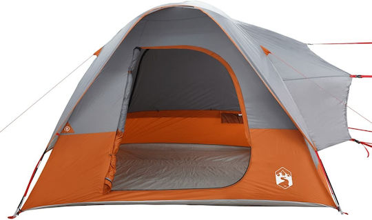 vidaXL Car Camping Tent Orange for 4 People 300x300x230cm Grey/Orange