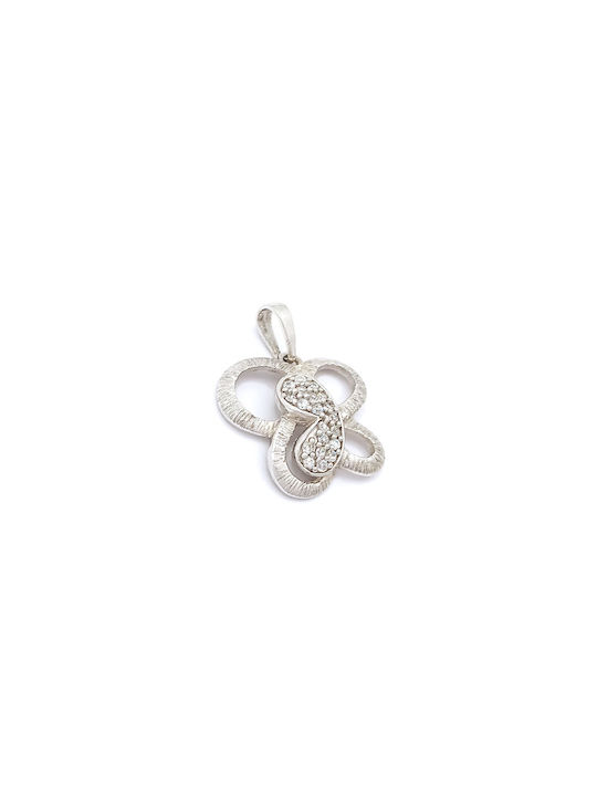 PS Silver Charm mit Design Schmetterling aus Silber mit Zirkon