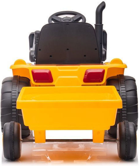 Kids 12V Electric Ride On Tractor with Trailer Yellow