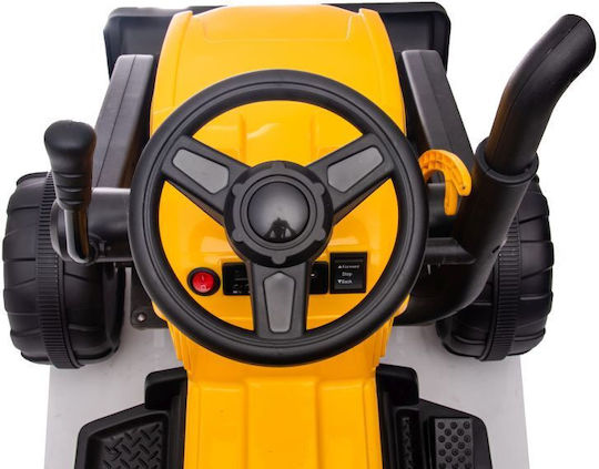 Kids 12V Electric Ride On Tractor with Trailer Yellow