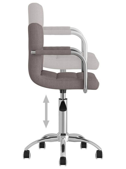 Rotating Chair Visitor with Arms & Wheels in Brown Color 50x47x74.5cm 1pcs